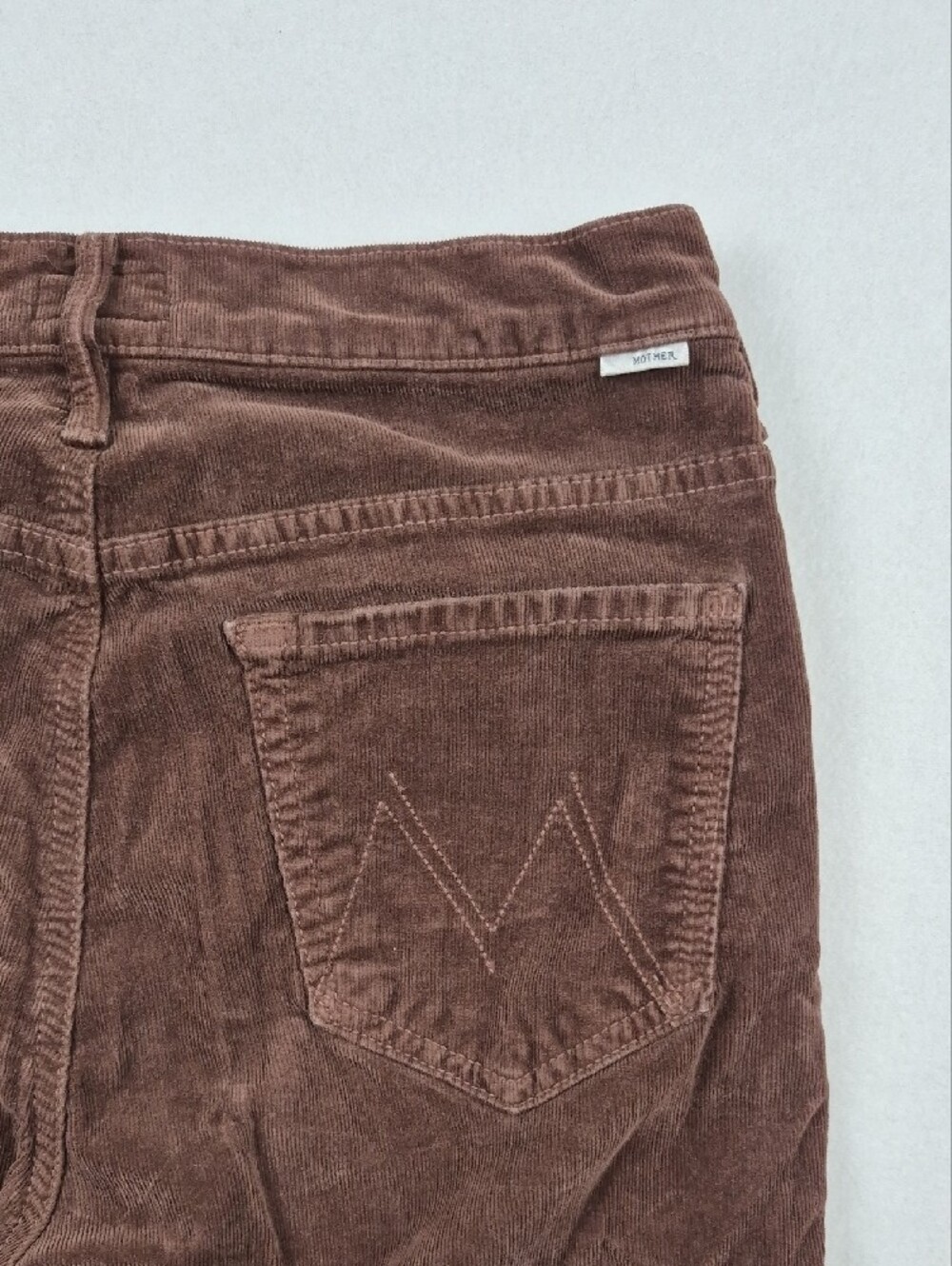 MOTHER The Insider Crop Step Fray Corduroy Pants 28 Umber Brown Stretch 1157-618 - Picture 12 of 12